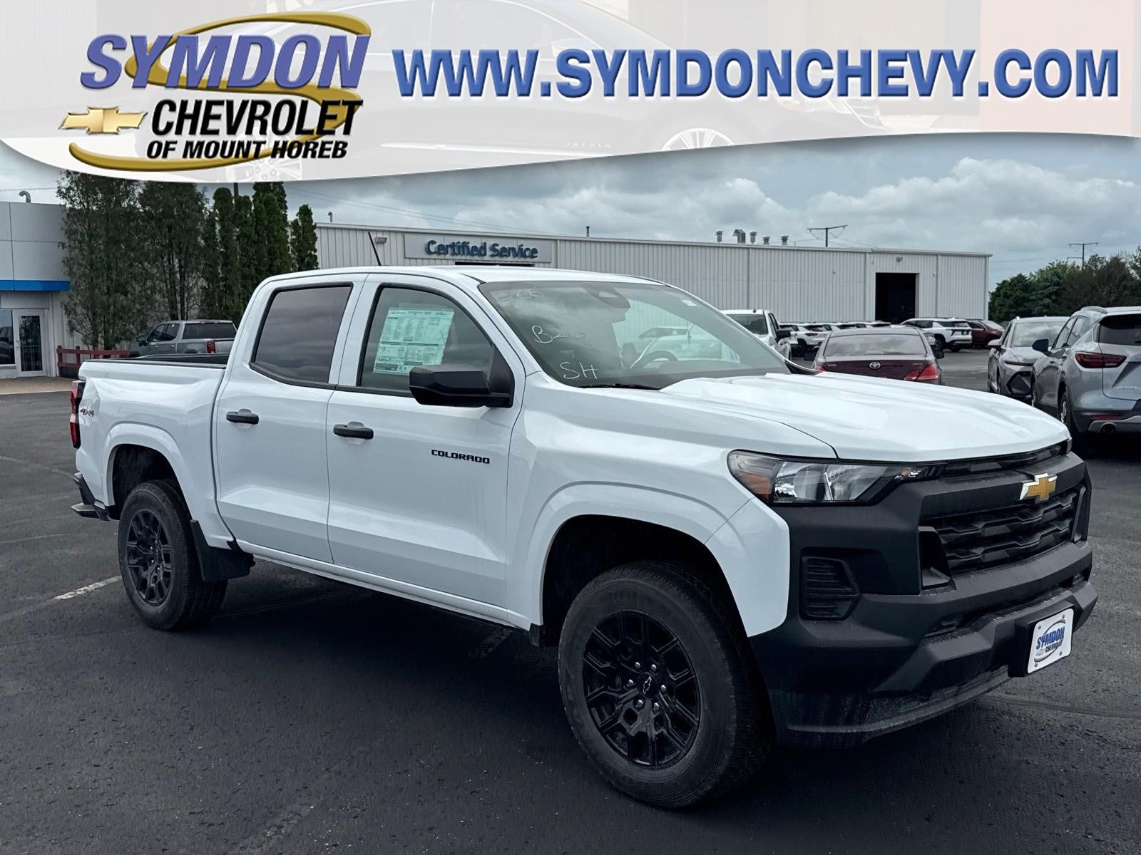 2026 Chevrolet Colorado WT in Summit White — front three-quarter view