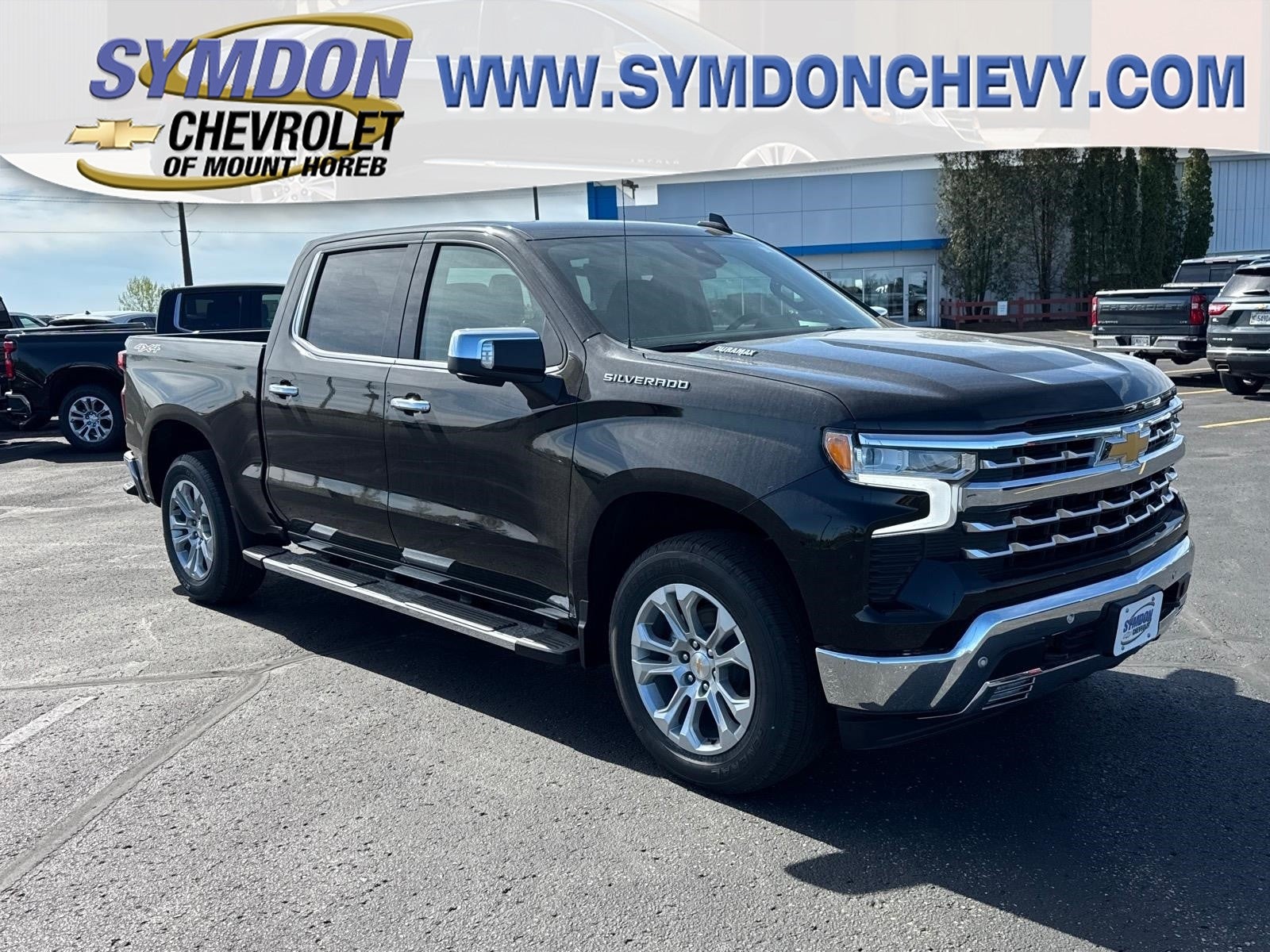 2026 Chevrolet Silverado 1500 LTZ in Black — front three-quarter view