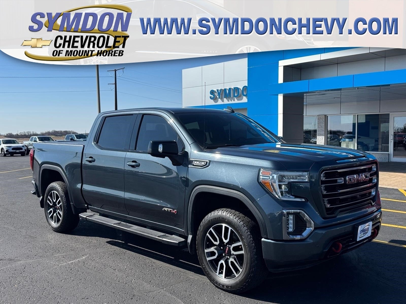 2019 GMC Sierra 1500 AT4 in Gray — front three-quarter view