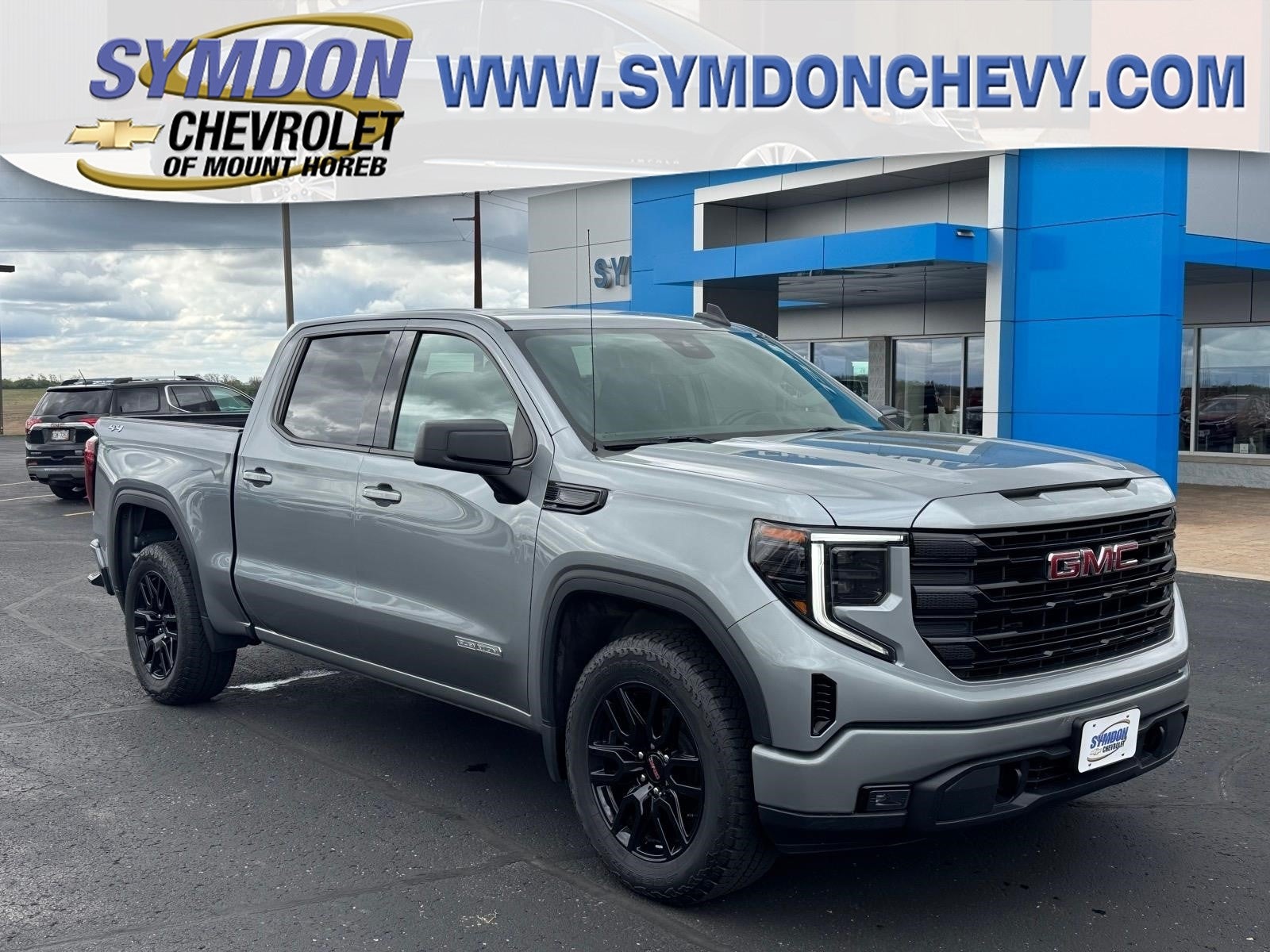 2024 GMC Sierra 1500 Elevation in Sterling Metallic — front three-quarter view